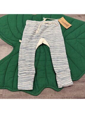 Childhoods Clothing Original Stripe Gusset Pants Toddler Size 2T Green Cream